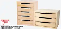 Ottimax Cassettiera in pino massiccio grezzo offerta