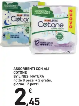Spazio Conad Assorbenti con ali cotone by lines natura offerta