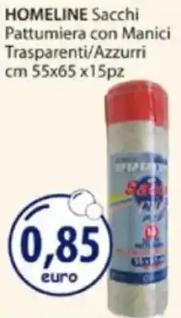 Acqua & Sapone HOMELINE Sacchi Pattumiera con Manici Trasparenti/Azzurri offerta