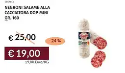 Prezzemolo e Vitale Negroni salame alla cacciatora dop mini offerta