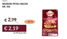 Prezzemolo e Vitale Negroni petali bacon offerta