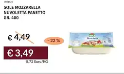 Prezzemolo e Vitale Sole mozzarella nuvoletta panetto offerta