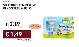 Prezzemolo e Vitale Sole nuvoletta perline di mozzarella offerta