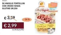Prezzemolo e Vitale De angelis tortellini con crudo senza glutine offerta