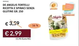 Prezzemolo e Vitale De angelis tortelli ricotta e spinaci senza glutine offerta