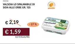 Prezzemolo e Vitale Valsoia lo spalmabile di soia alle erbe offerta
