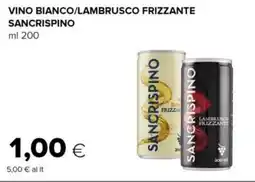 Tigre Vino bianco/lambrusco frizzante SANCRISPINO offerta