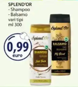 Acqua & Sapone SPLEND'OR -Shampoo - Balsamo vari tipi offerta