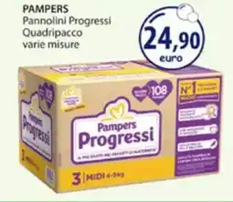 Acqua & Sapone PAMPERS Pannolini Progressi Quadripacco varie misure offerta