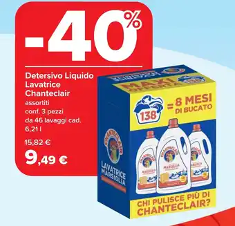 Carrefour Detersivo Liquido Lavatrice Chanteclair offerta
