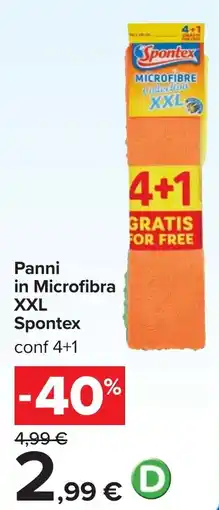 Carrefour Panni in Microfibra XXL Spontex offerta