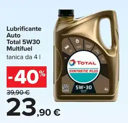 Carrefour Lubrificante Auto Total 5W30 Multifuel offerta