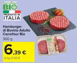 Carrefour Hamburger di Bovino Adulto Carrefour Bio offerta