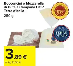 Carrefour Bocconcini o Mozzarella di Bufala Campana DOP Terre d'Italia offerta