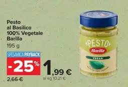 Carrefour Pesto al Basilico 100% Vegetale Barilla offerta