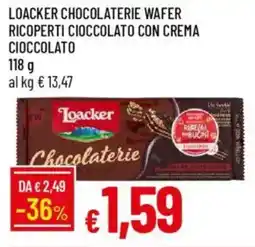 IperFamila Loacker chocolaterie wafer ricoperti cioccolato con crema cioccolato offerta