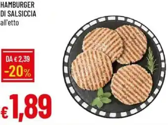 IperFamila Hamburger di salsiccia offerta