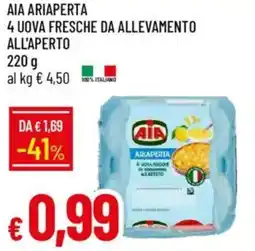 IperFamila Aia ariaperta 4 uova fresche da allevamento all'aperto offerta