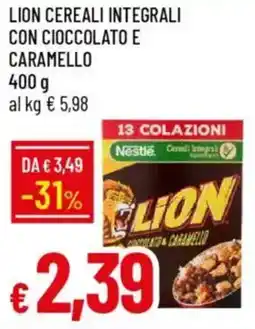 IperFamila Lion cereali integrali con cioccolato e caramello offerta