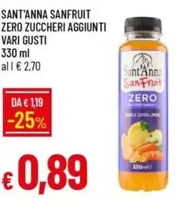 IperFamila Sant'anna sanfruit zero zuccheri aggiunti vari gusti offerta
