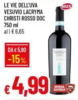 IperFamila Le vie dell'uva vesuvio lacryma christi rosso DOC offerta
