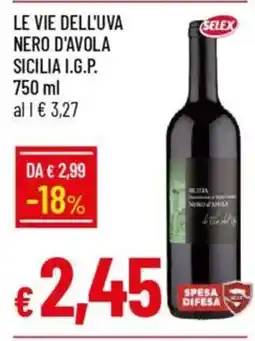 IperFamila Le vie dell'uva nero d'avola sicilia I.G.P. offerta