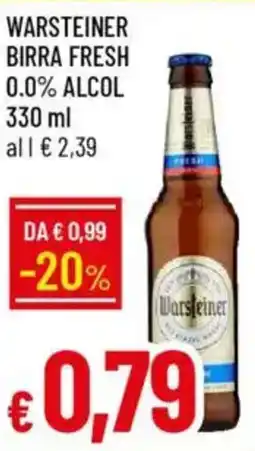 IperFamila Warsteiner birra fresh 0.0% alcol offerta