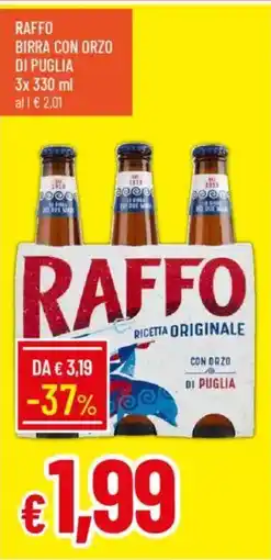 IperFamila Raffo birra con orzo di puglia offerta