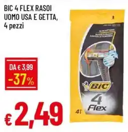 IperFamila Bic 4 flex rasoi uomo usa e getta, 4 pezzi offerta