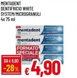IperFamila Mentadent dentifricio white system/microgranuli offerta