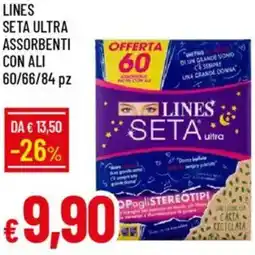 IperFamila Lines seta ultra assorbenti con ali 60/66/84 pz offerta