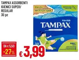 IperFamila Tampax assorbenti igienici super/ regular 30 pz offerta