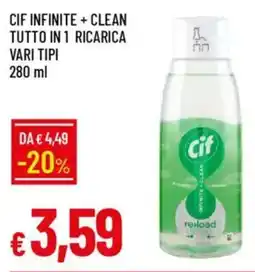 IperFamila Cif infinite + clean tutto in 1 ricarica vari tipi offerta