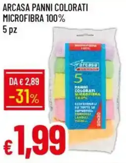 IperFamila Arcasa panni colorati microfibra 100% 5pz offerta