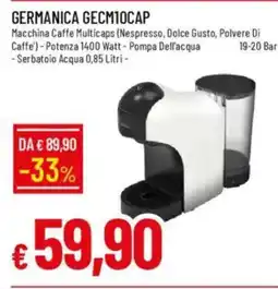 IperFamila GERMANICA GECM10CAP Macchina Caffe Multicaps offerta
