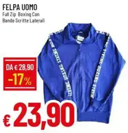 IperFamila Felpa uomo full zip boxing offerta
