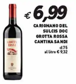 Coal Carignano del sulcis doc grotta rossa cantina SANDI offerta