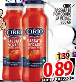 Il Genio Supermercato Cirio passata di pomodoro la verace offerta