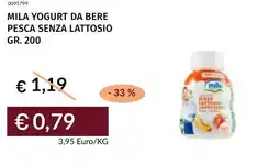 Prezzemolo e Vitale Mila yogurt da bere pesca senza lattosio offerta