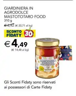 Esselunga GIARDINIERA IN AGRODOLCE MASTOTOTARO FOOD offerta