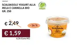 Prezzemolo e Vitale Scaldasole yogurt alla mela e cannella bio offerta