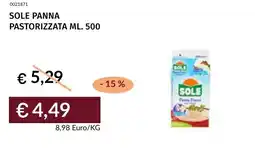 Prezzemolo e Vitale Sole panna pastorizzata offerta