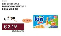 Prezzemolo e Vitale Kiri dippi snack formaggio cremoso e grissini offerta