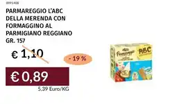 Prezzemolo e Vitale Parmareggio l'abc della merenda con formaggino al parmigiano reggiano offerta
