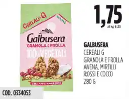 Carico Cash & Carry Galbusera cereali g granola e frolla avena, mirtilli rossi e cocco offerta