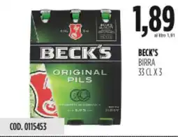Carico Cash & Carry Beck's birra offerta