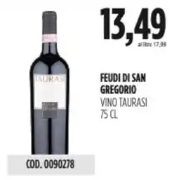 Carico Cash & Carry Feudi di san gregorio vino taurasi offerta