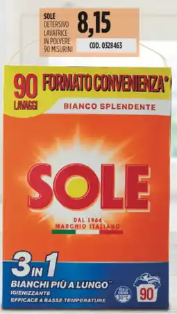 Carico Cash & Carry Sole detersivo lavatrice in polvere 90 misurini offerta