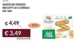 Prezzemolo e Vitale Gentilini osvego biscotti ai 5 cereali offerta