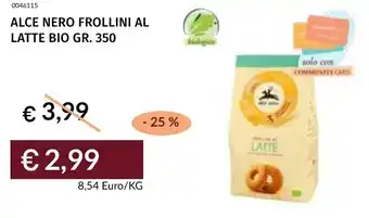 Prezzemolo e Vitale Alce nero frollini al latte bio offerta